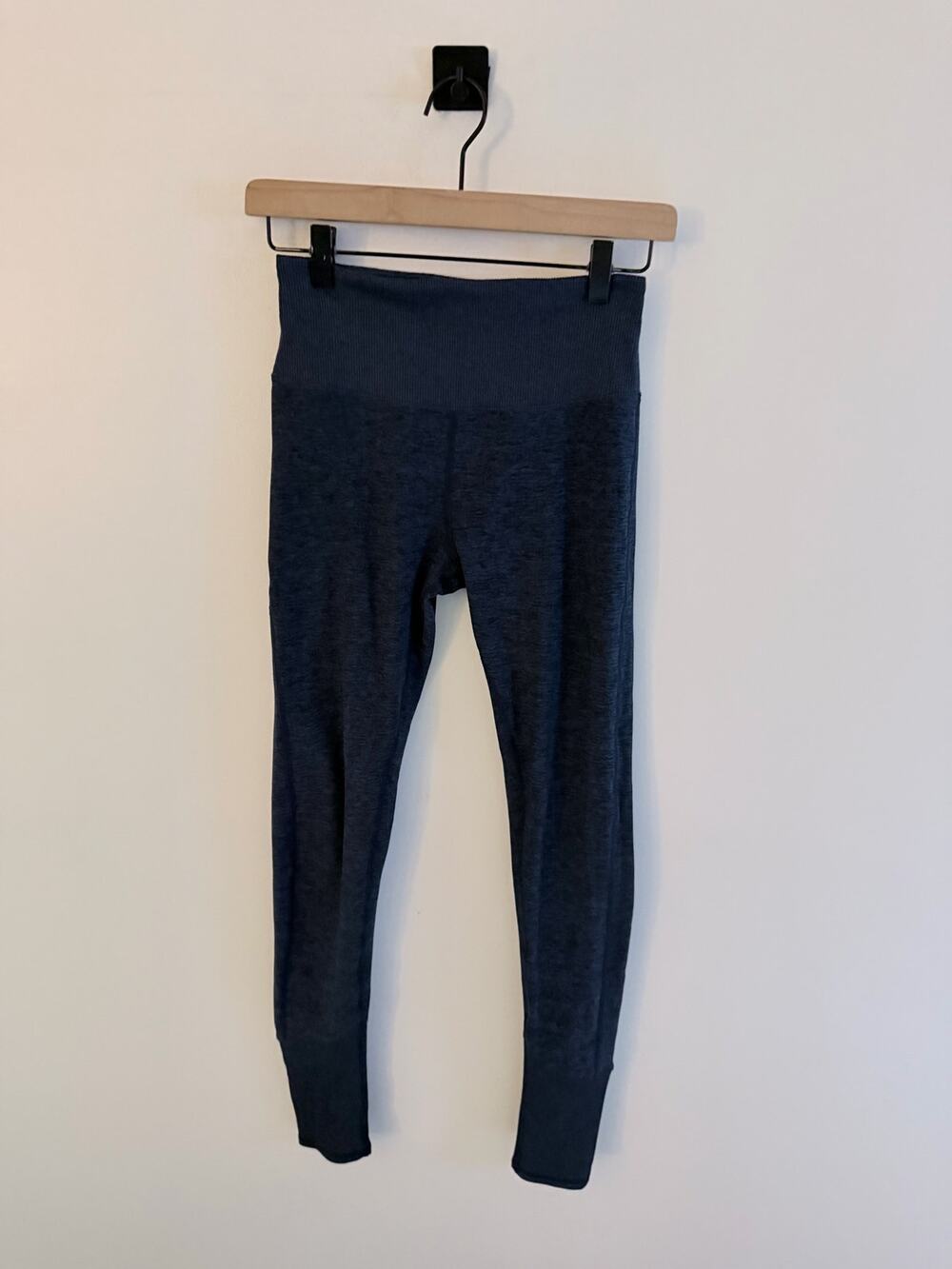 Alo Yoga High-Waist Alosoft Heathered Navy Blue Lounge Legging-Size S